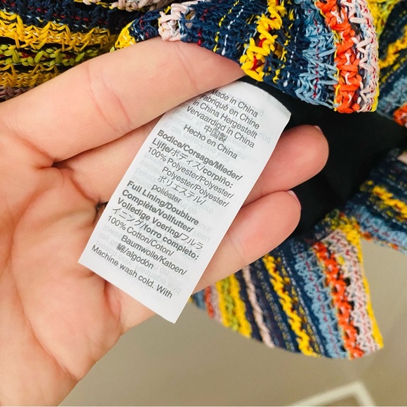 Madewell Tie-Shoulder Tank Top in Rainbow Crochet Sz Small - Picture 5 of 9